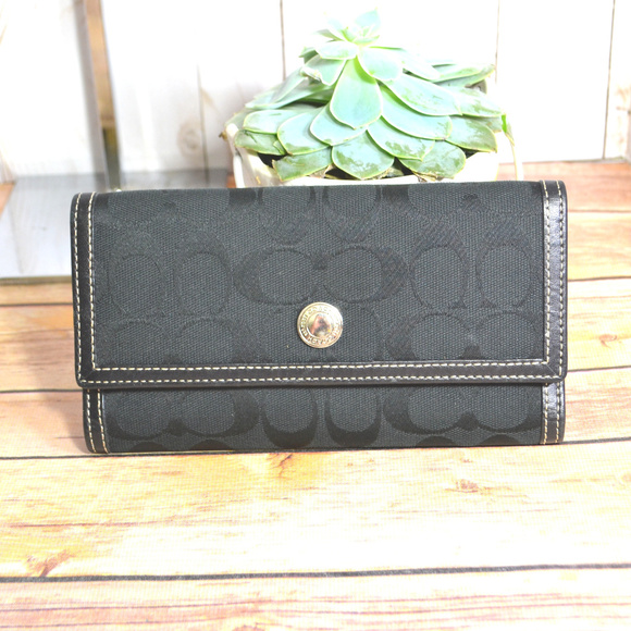 Coach Handbags - Classic Coach Black Tri fold Wallet